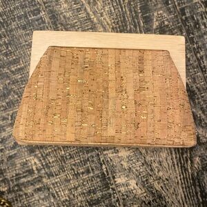 Cork Clutch with Gold Accents